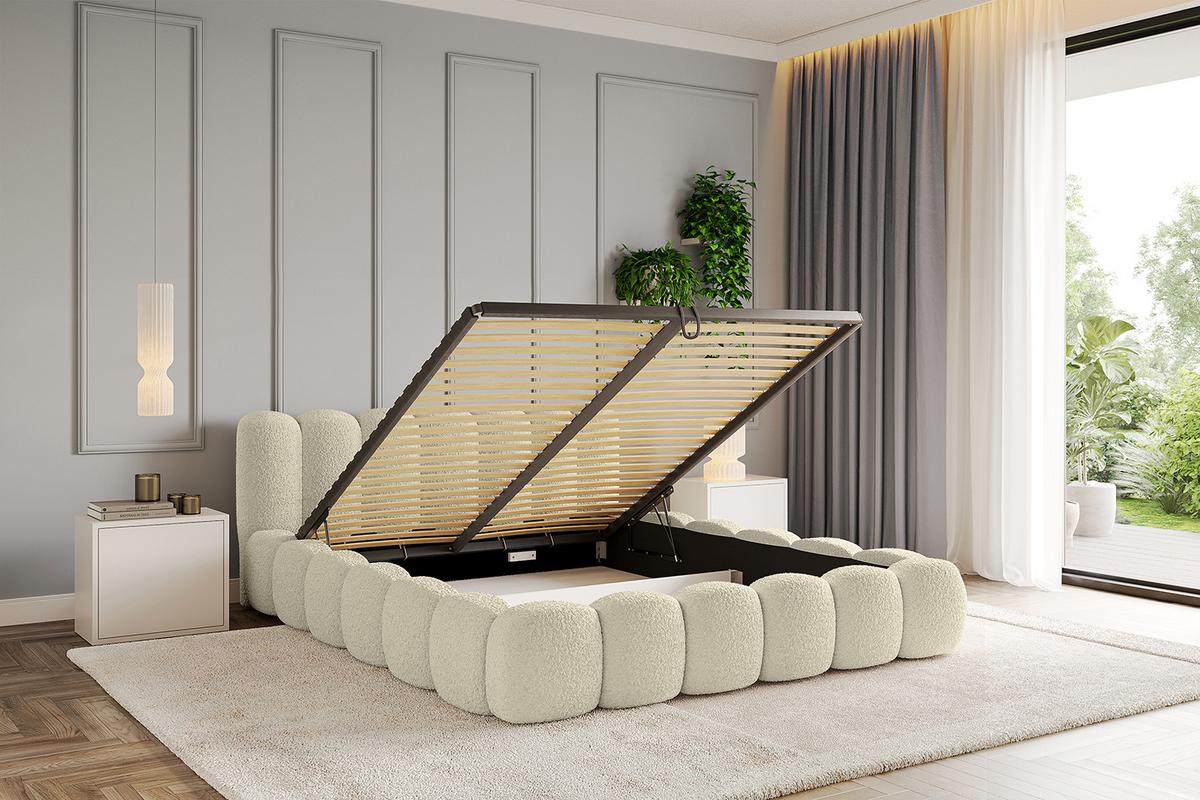 POLSTERBETT mit Bettkasten und Lattenrost, Boxbett ohne Matratze - SENA-v1 180x200 Beige - Beige, Holzwerkstoff/Textil (180/200cm) - ALTDECOR
