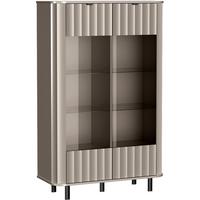 VITRINE Nevada mit zwei Türen 65 cm Taupe - Taupe/Schwarz, Holzwerkstoff/Metall (98/155/41cm) - Beautysofa