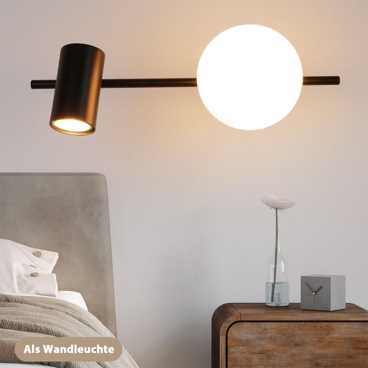 DECKENSTRAHLER Drake 1-flammig 40/18/13.5cm - Schwarz, Metall (40/18/13.5cm) - Nettlife
