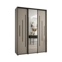 SCHWEBETÜRENSCHRANK 235,2/170/45 3-türig - Kaschmir/Schwarz, Holz/Metall (170/235.2/45cm) - MÖBEL KRYSPOL