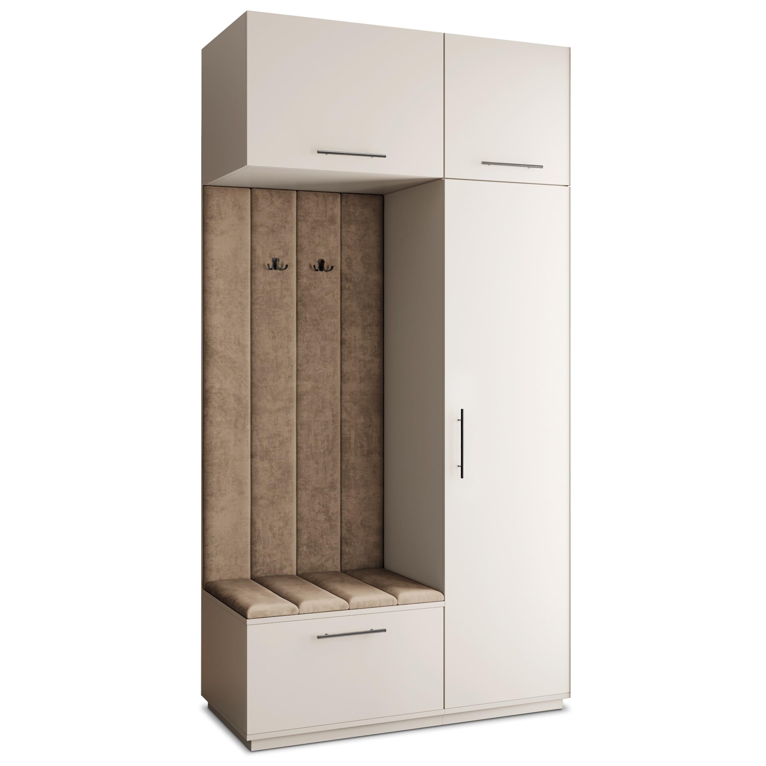 GARDEROBENSCHRANK REMA 120/240/60 cm Modern Garderobe-Set Kaschmir - Kaschmir/Mokka, Holzwerkstoff (120/240/60cm) - MASSENO