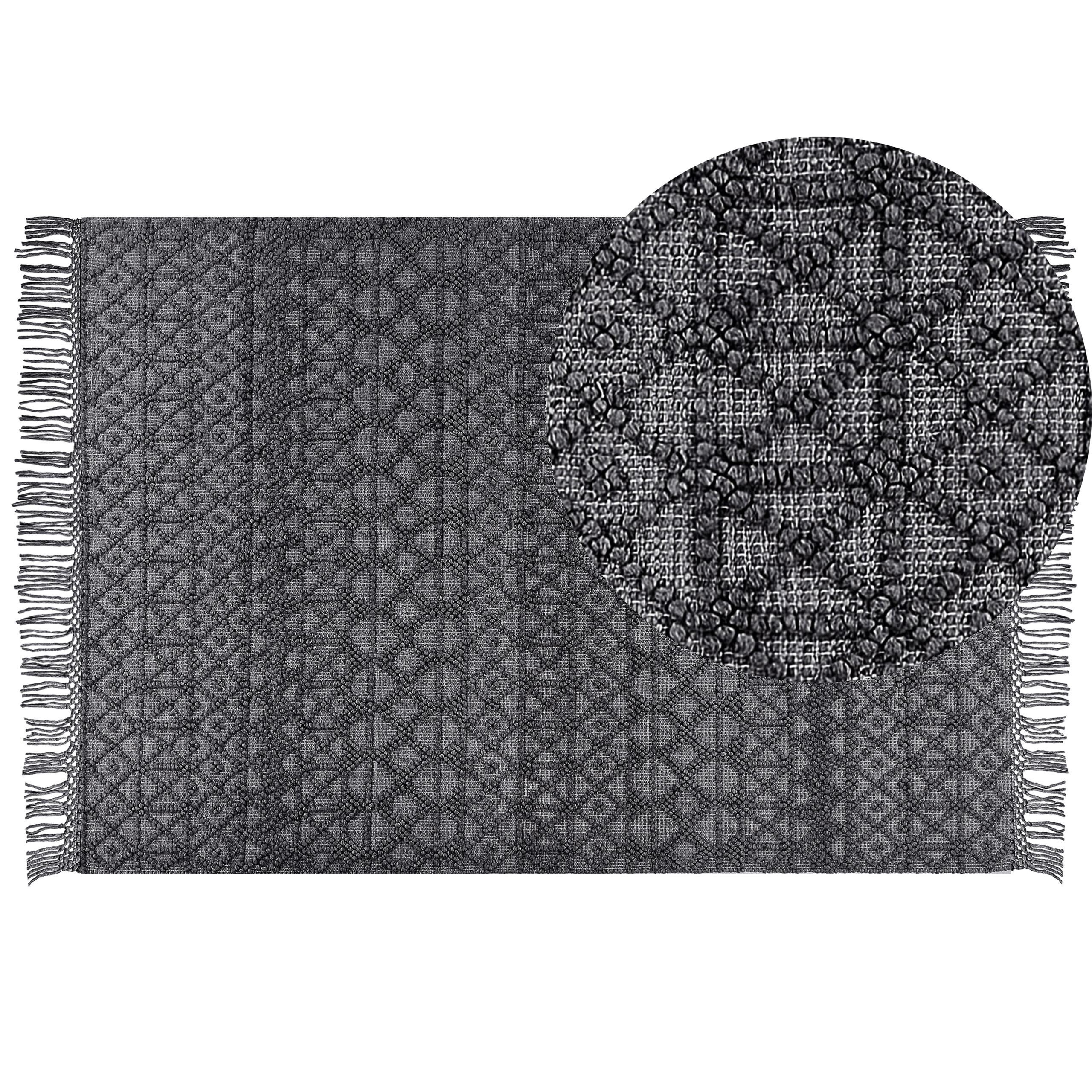 KURZFLOR-TEPPICH Alucra 230/160 cm - Schwarz, Textil (160/230cm) - Beliani