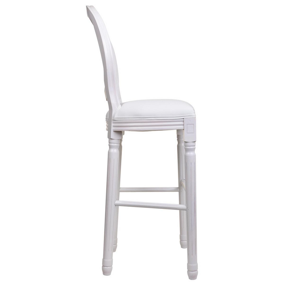 BARHOCKER aus Holz 52x46x116 cm - Weiß, Fell (52/116/46cm) - Wanderlust