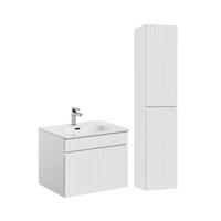 BADMÖBEL 60cm Zelie 2er-Set Weiß - Weiß, Holzwerkstoff (60/46/45cm) - Petits-meubles