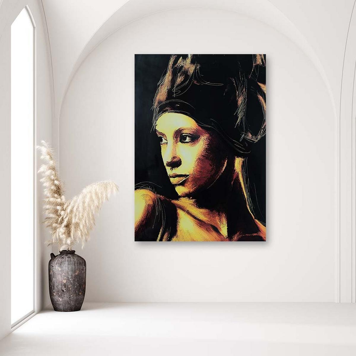 LEINWANDBILD Frau schaut in die Ferne 40x60cm - Braun, Textil (40/60cm) - Feeby