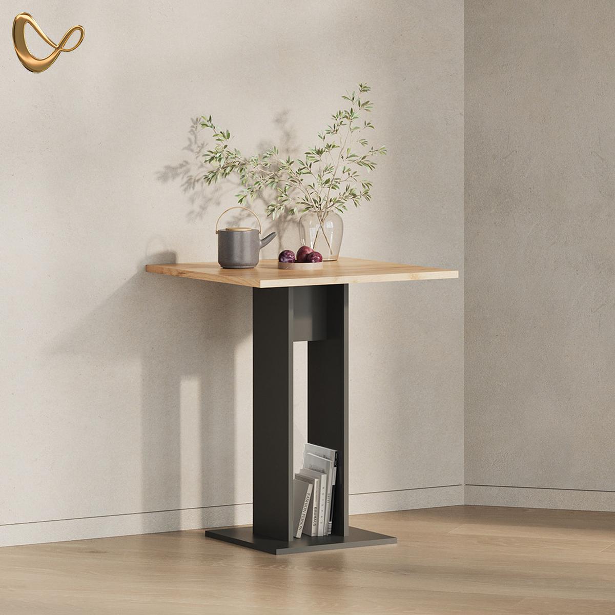 ESSTISCH Regusa Anthrazit 65 x 78 cm - Anthrazit, Holzwerkstoff (65/65/78cm) - Livinity®