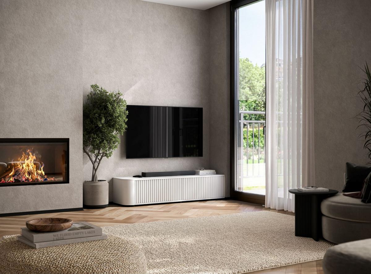 TV-LOWBOARD Aurora Weiß matt 140 cm mit niedrigen Füße - Weiß, Holzwerkstoff (140/31/35cm) - Meble Lindner