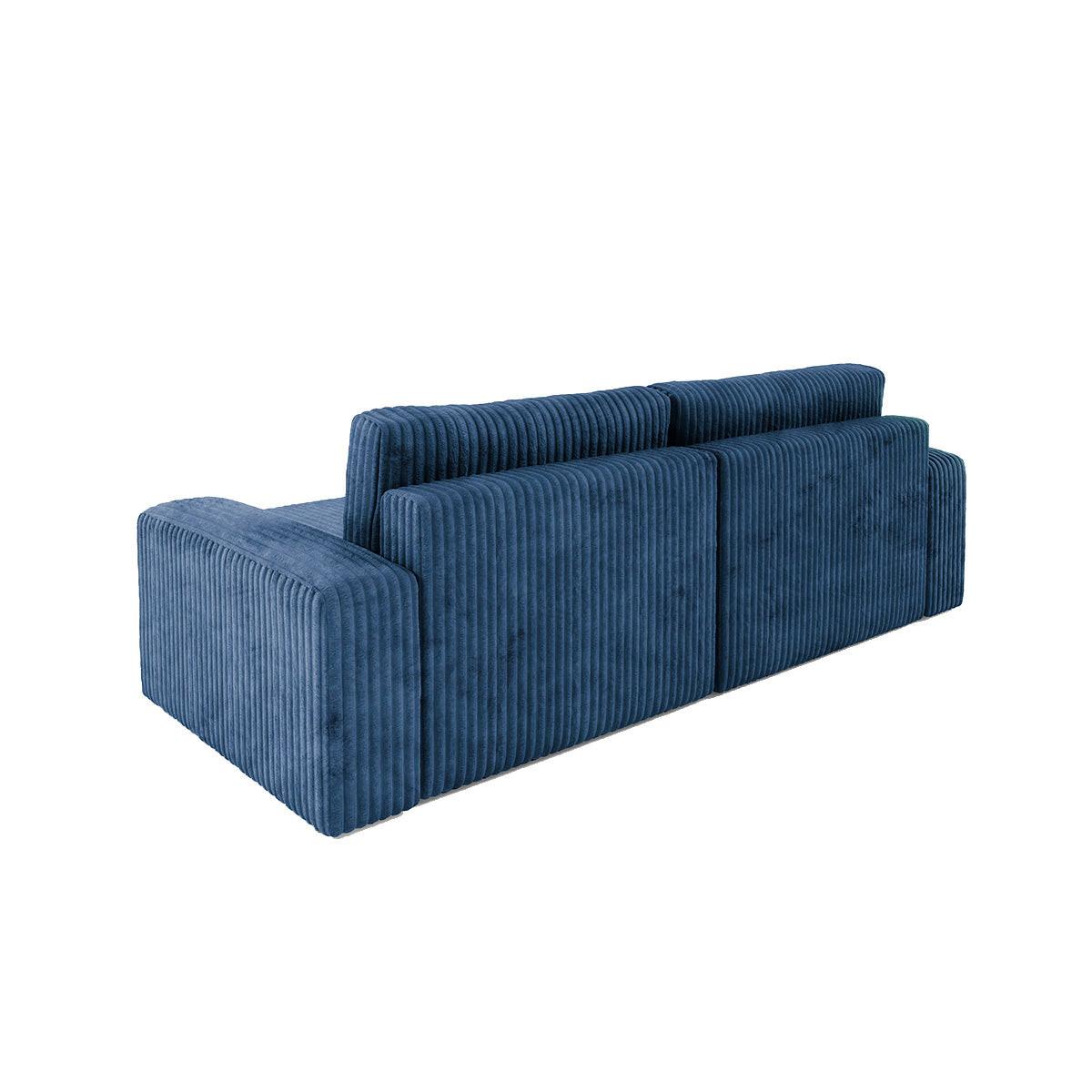 ECKSOFA Angela 3 Sitzplätze Marineblau - Blau, Holz (252/149cm) - Petits-meubles