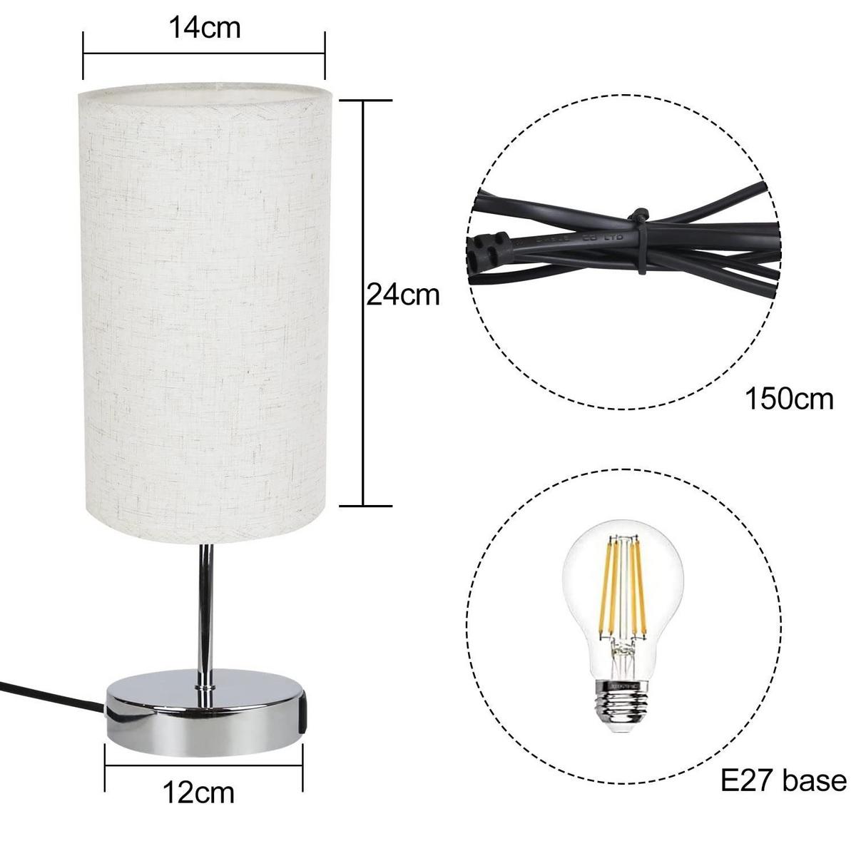 TISCHLAMPE Elowen 14/12/24 cm - Silberfarben, Metall (14/12/24cm) - ZMH
