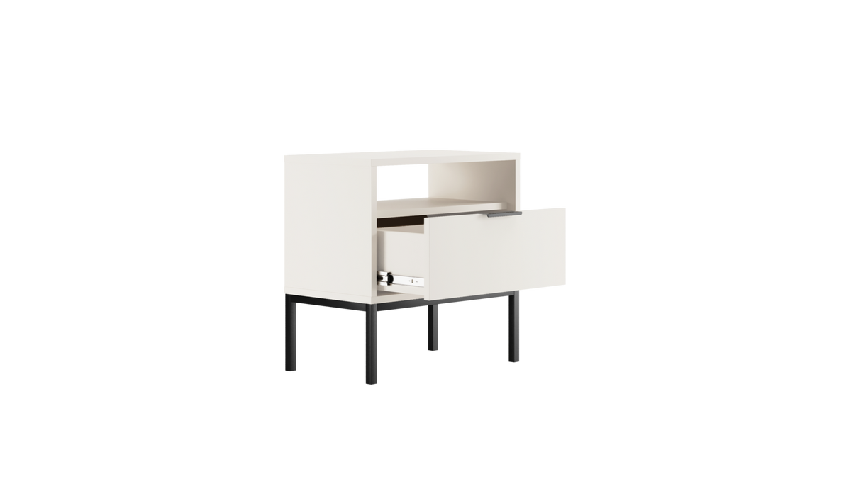 NACHTSCHRANK Austin 33/56,4/55 cm - Schwarz/Weiß, Holzwerkstoff (33/56/55cm) - RAUMHIRSCH FURNITURE