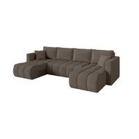 WOHNLANDSCHAFT mit Schlaffunktion und Bettkasten GARD-U 300x146x85 Braun Bouclé - Schwarz/Braun, Holzwerkstoff/Kunststoff (300/85/146cm) - ALTDECOR