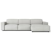 ECKSOFA Sellmo 287 cm - Hellgrau/Schwarz, Kunststoff/Textil (292/166cm) - Selsey