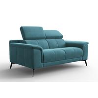 SOFA FIERO 2-Sitzer, Minter Veloursstoff - Schwarz/Mintgrün, Holz/Textil (170/82/103cm) - Courtois Laville