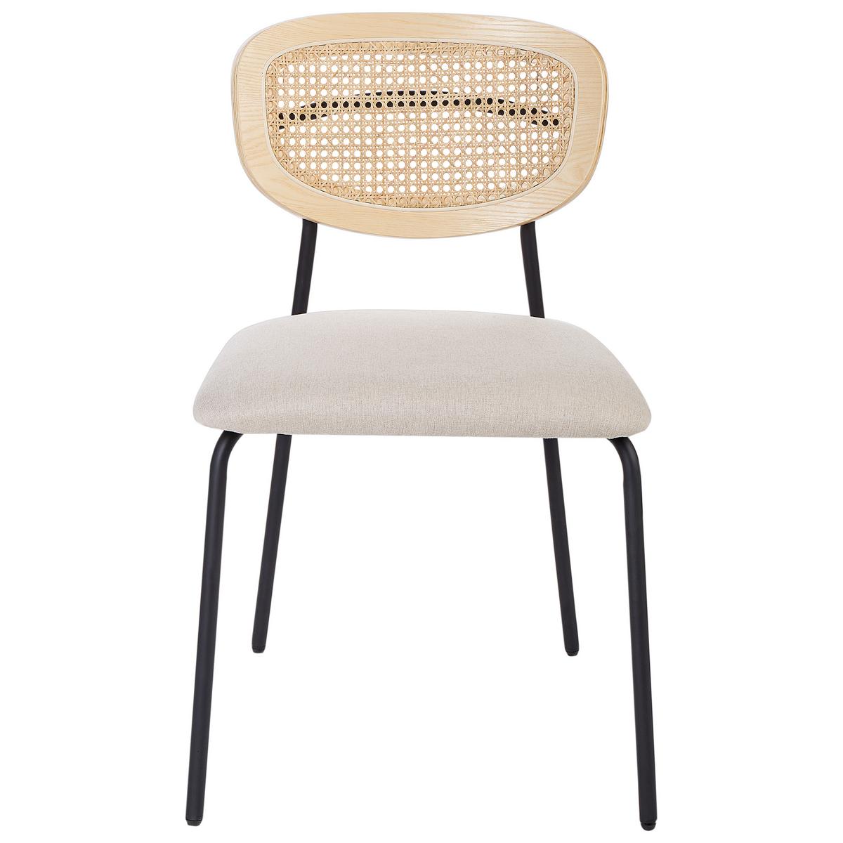 ESSZIMMERSTUHL 2er-Set Metall Hellbeige Mayetta - Beige, Metall (50/81/51cm) - Beliani