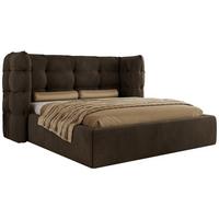 POLSTERBETT FLONELLE CLASSIC 140/200 - Braun Velvet - ohne Matratze - Braun, Textil (140/200cm) - MKS