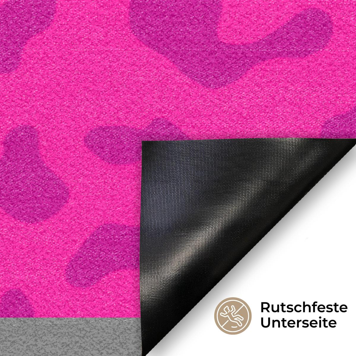 FUSSMATTE Pantherdruck - Rosa - Tierdruck - Minimalistisch Sauberlaufmatte 90x60 cm - Pink, Kunststoff (90/0.4cm) - MuchoWow