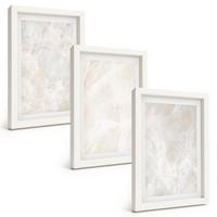 BILDER SET 3er Set - 20x30 cm Weißer Rahmen - Pastellfarbene Marmorstrukturen - Weiß, Kunststoff (20/30cm) - TULUP