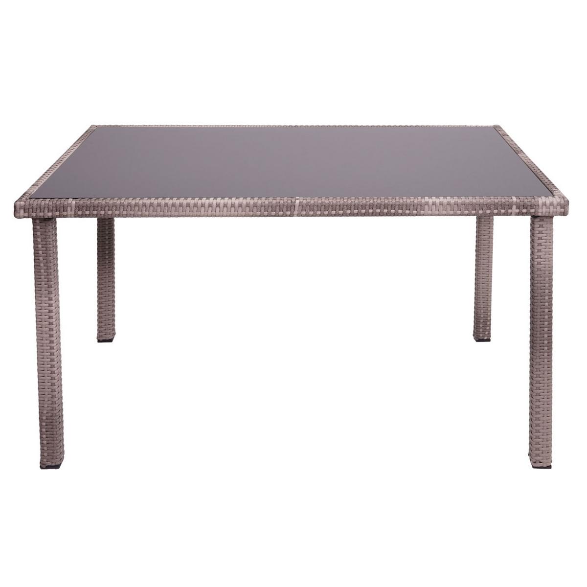 POLY-RATTAN TISCH rechteck Grau, Braun - Braun/Grau, Kunststoff (75/120/71cm) - MCW