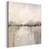 METALLBILD Moderne Kunst - Abstrakt - Beige 20x20 cm - Beige, Metall (20/20cm) - MuchoWow