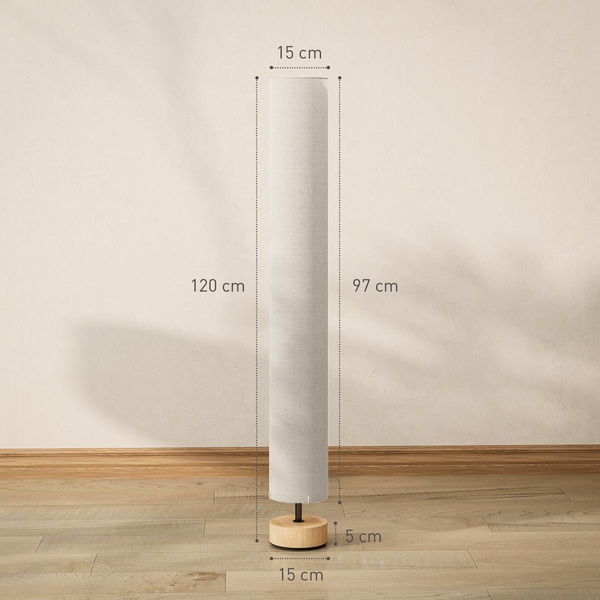 STEHLAMPE Leinen Beige - Beige, Textil (15/15/120cm) - HOMCOM