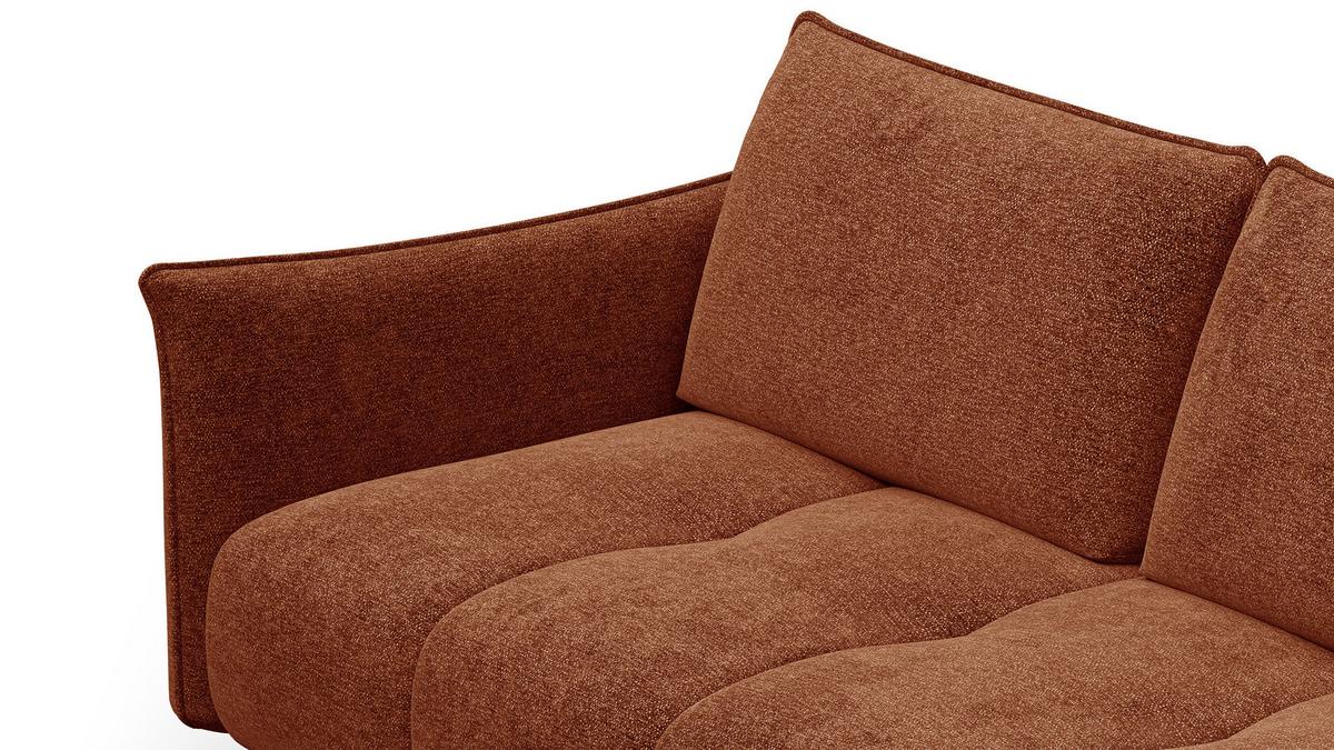 SOFA AERA 2,5-Sitzer, orange - Schwarz/Orange, Holz/Textil (187/89/96cm) - Wozimo