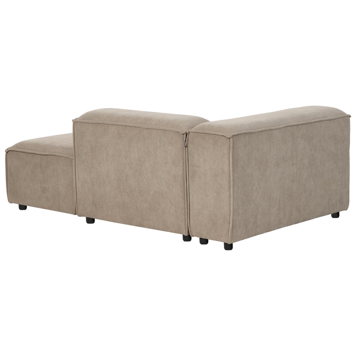 CHAISELONGUE-LINKSSEITIGE Cord Hellbraun Ardal - Hellbraun/Schwarz, Textil (119/68/180cm) - Beliani