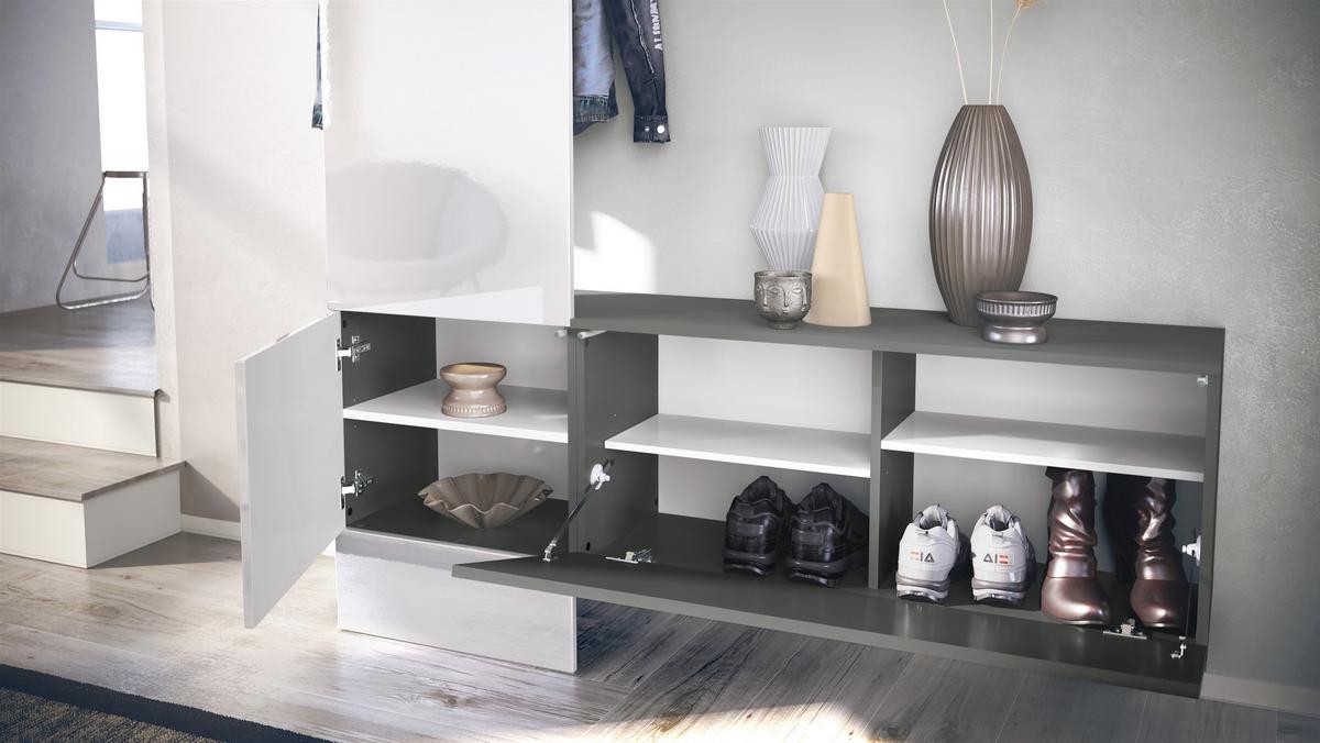 GARDEROBE Carlton Paneel in Eiche Nordic - Silbereichenfarben, Holzwerkstoff (156.5/193/35cm) - Vladon