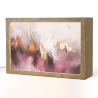 TISCHLEUCHTE Lila - Abstrakt - Farbe - Gold 30x20 cm - Baltimorefarben, Holzwerkstoff (8/30/20cm) - OnlyWow