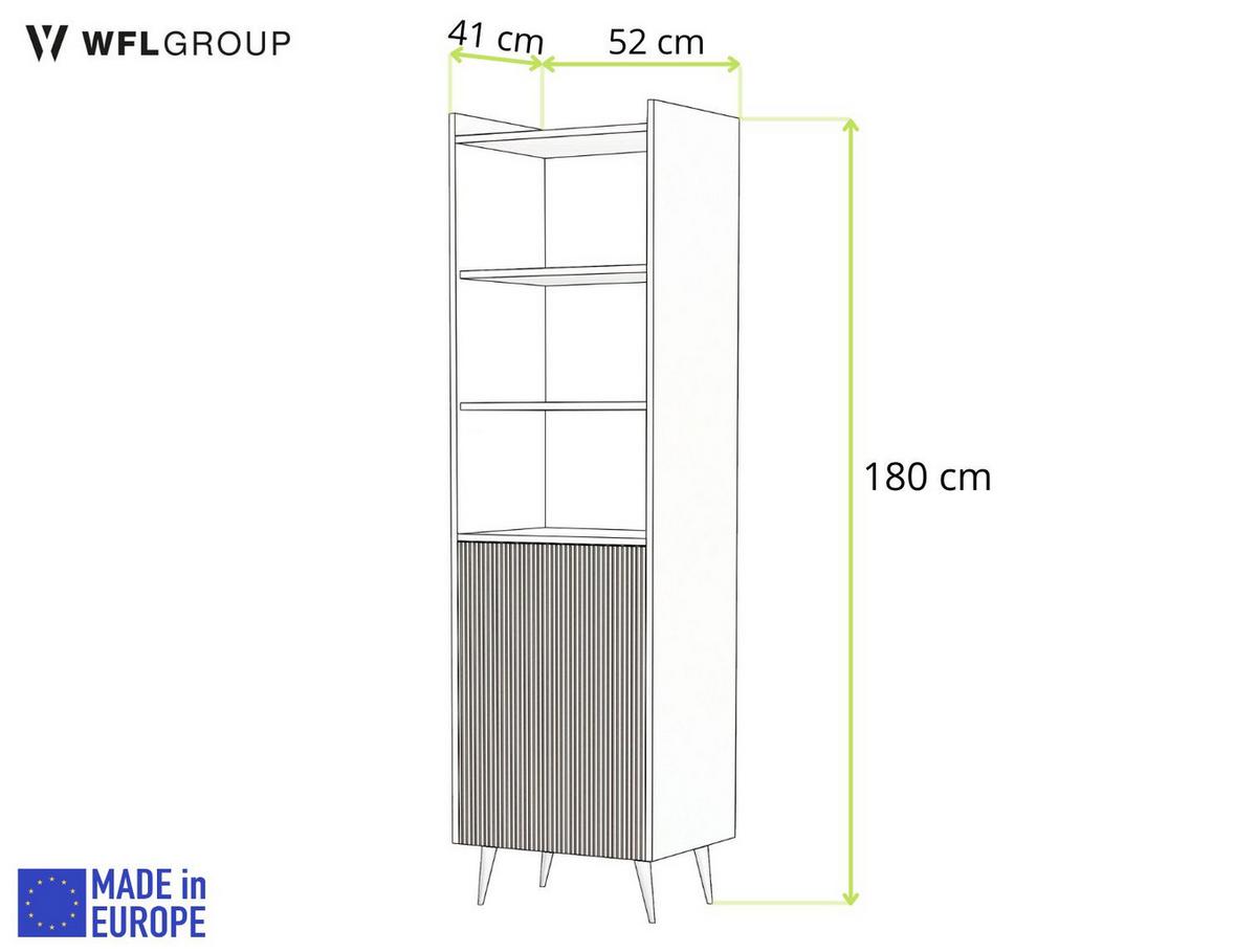 REGAL Arysa in Beige Kaschmir 52/182/41 cm - Kaschmir/Schwarz, Holzwerkstoff/Metall (52/180/41cm) - WFL GROUP