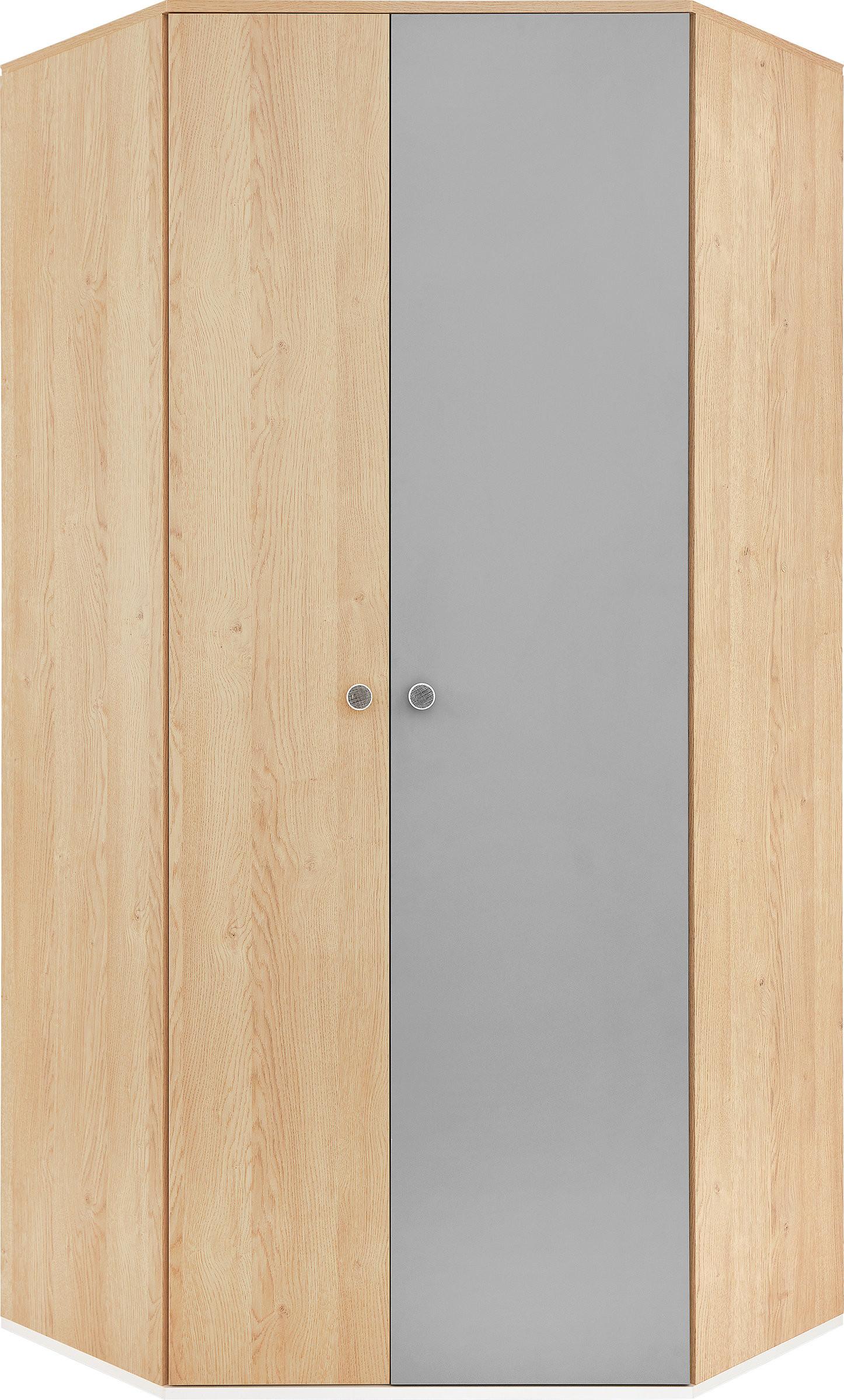 DREHTÜRENSCHRANK BRERA 90/190/90cm 2-türig Eichefarben - Eichefarben/Grau, Holzwerkstoff (90/190/90cm) - MASSENO