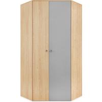 DREHTÜRENSCHRANK BRERA 90/190/90cm 2-türig Eichefarben - Eichefarben/Grau, Holzwerkstoff (90/190/90cm) - MASSENO