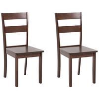 ESSZIMMERSTUHL 2er Set Holz Dunkelbraun Georgia - Braun, Holz (40/89/50cm) - Beliani