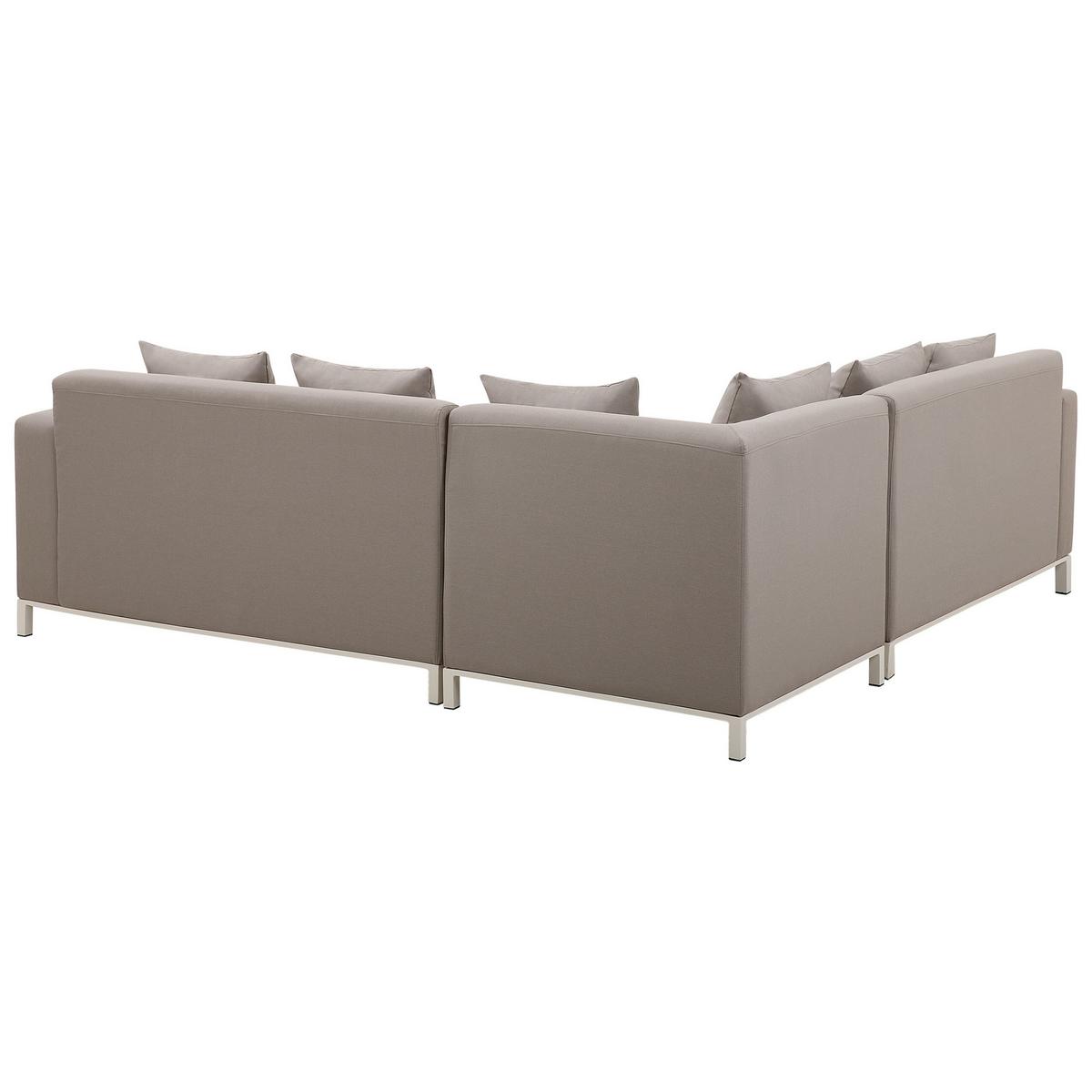 LOUNGE SET 5-Sitzer cremeweiß rechtsseitig modular Belize - Creme, Textil - Beliani