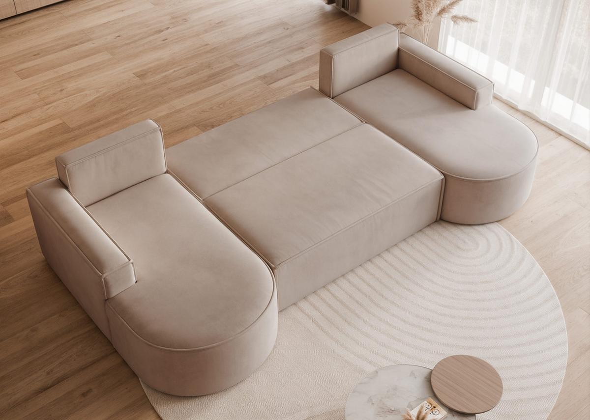 WOHNLANDSCHAFT SOFIA mit Schlaffunktion und Bettkasten Braun - Braun, Textil (316/88/157cm) - Idohome