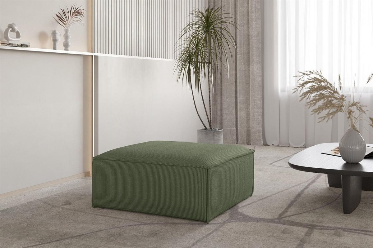 POLSTERHOCKER Celes Premium 85x85cm - Jadegrün, Holzwerkstoff/Textil (85/40/85cm) - Fun Möbel