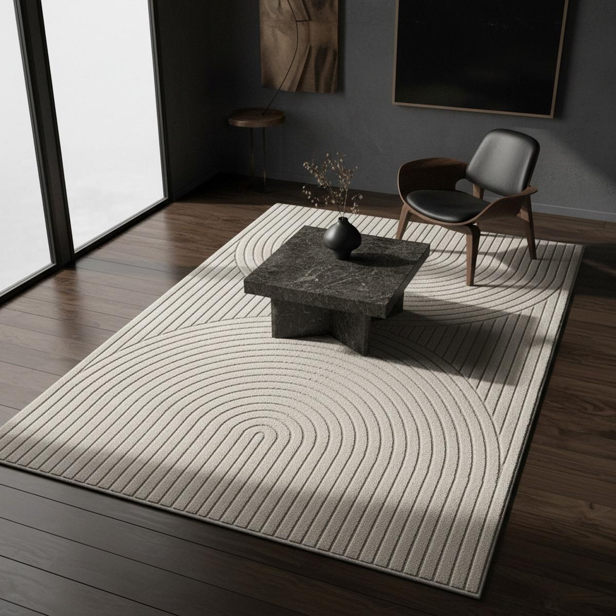 TEPPICH Outdoor ENGADIN in Creme, im Skandi-Stil mit 3D-Design, 120 x 170 cm - Beige, Textil (170/120cm) - KADIMA DESIGN