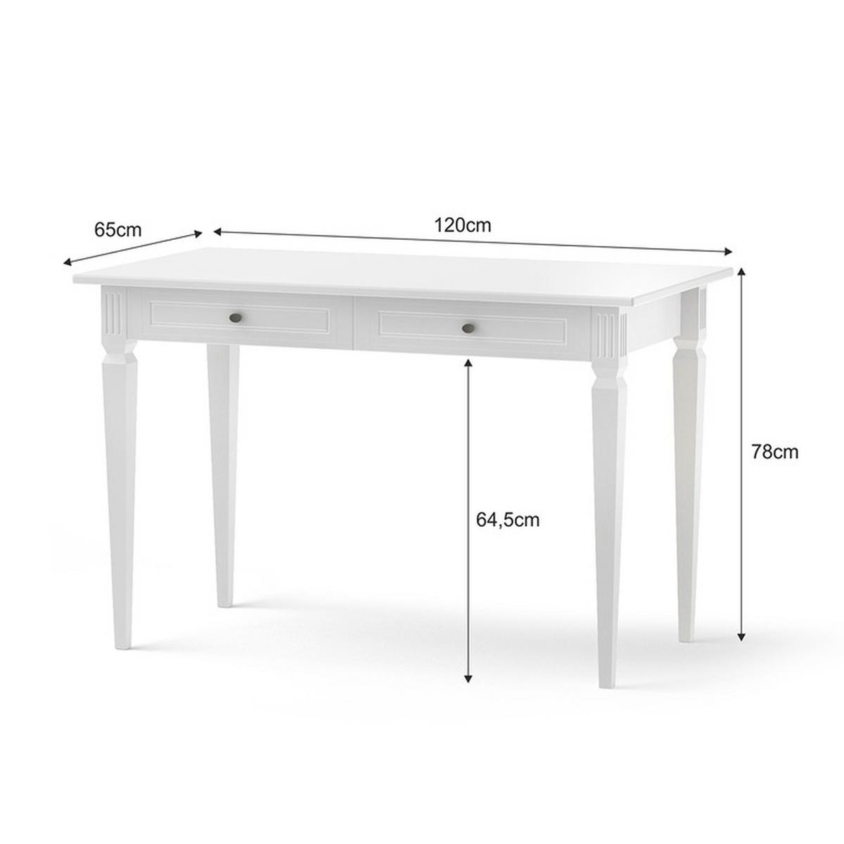 SCHREIBTISCH Weiß - Weiß, Holzwerkstoff (65/120/78cm) - Petits-meubles