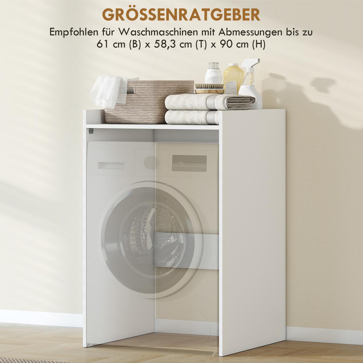 WASCHMASCHINENSCHRANK MDF Weiß - Weiß, Holzwerkstoff (60/97.5/64cm) - HOMCOM
