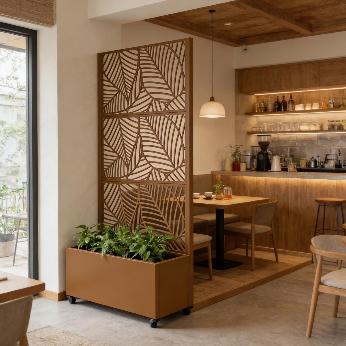 BLUMENKASTEN Surnskoki - Braun, Metall (82/190/38cm) - casa.pro