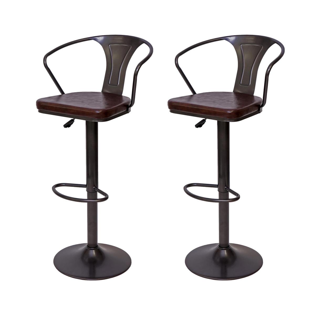 BARHOCKER H10B Schwarz, Braun 2er-Set - Schwarz/Braun, Textil (51/108/45cm) - MCW