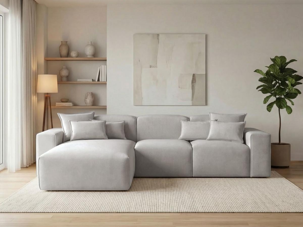 ECKSOFA Leni Grau Links - Grau, Holz/Textil (265/180cm) - Graingold