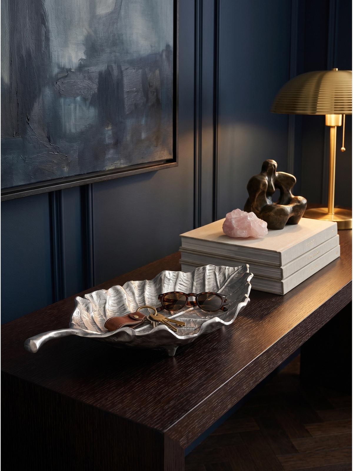 DEKOSCHALE SUBIACO, Aluminium, handgefertigt, Silber, 67 x 27 x 11 cm - Silberfarben, Metall (11cm) - KADIMA DESIGN