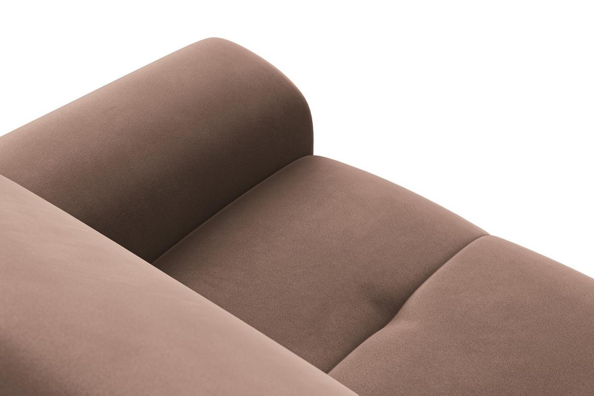 SOFA FIERO 3-Sitzer, Brauner Veloursstoff - Schwarz/Braun, Holz/Textil (212/82/103cm) - Courtois Laville