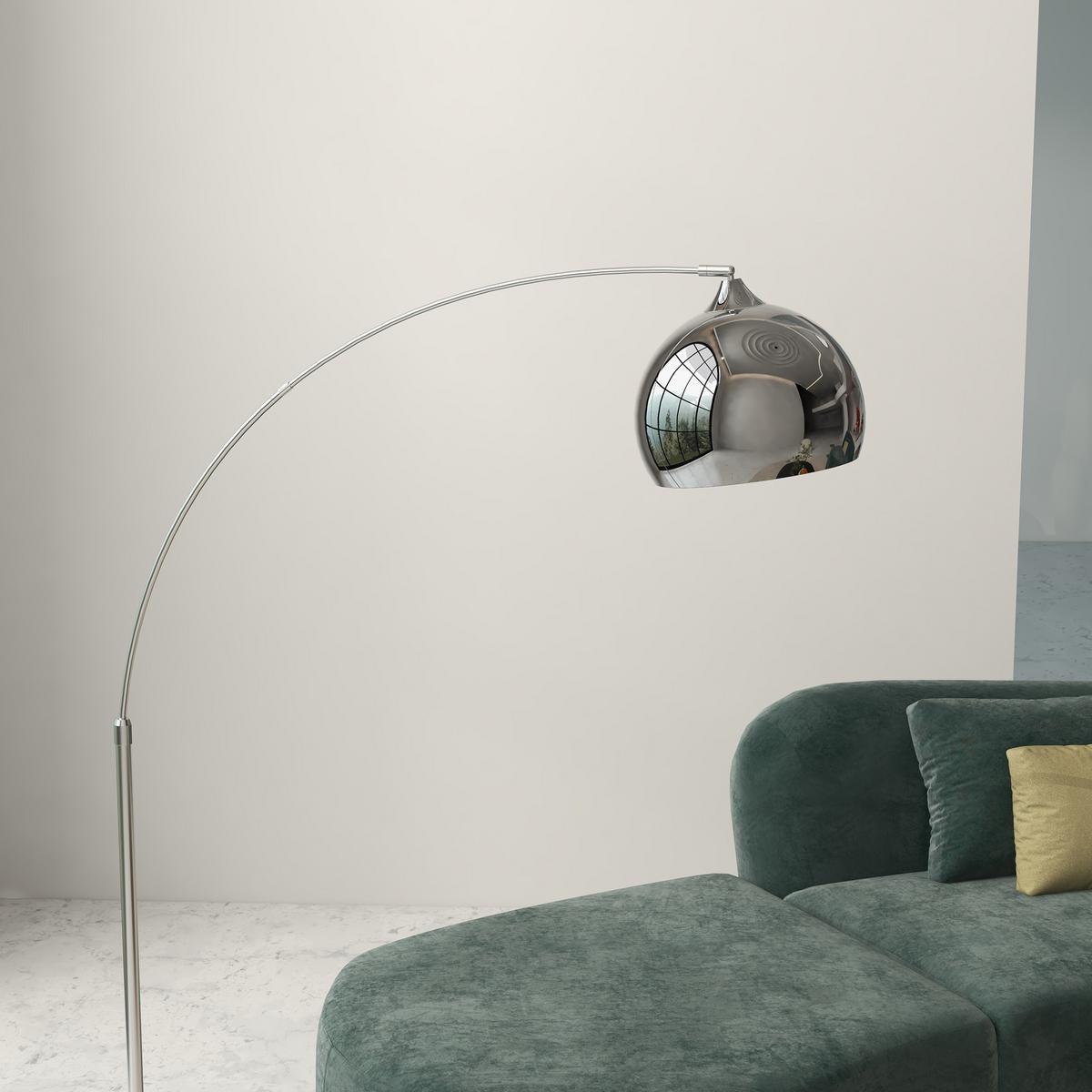 STEHLAMPE höhenverstellbar, schwenkbar Stehleuchte exkl. Leuchtmittel - Silberfarben, Metall (115/30/180cm) - HOMCOM