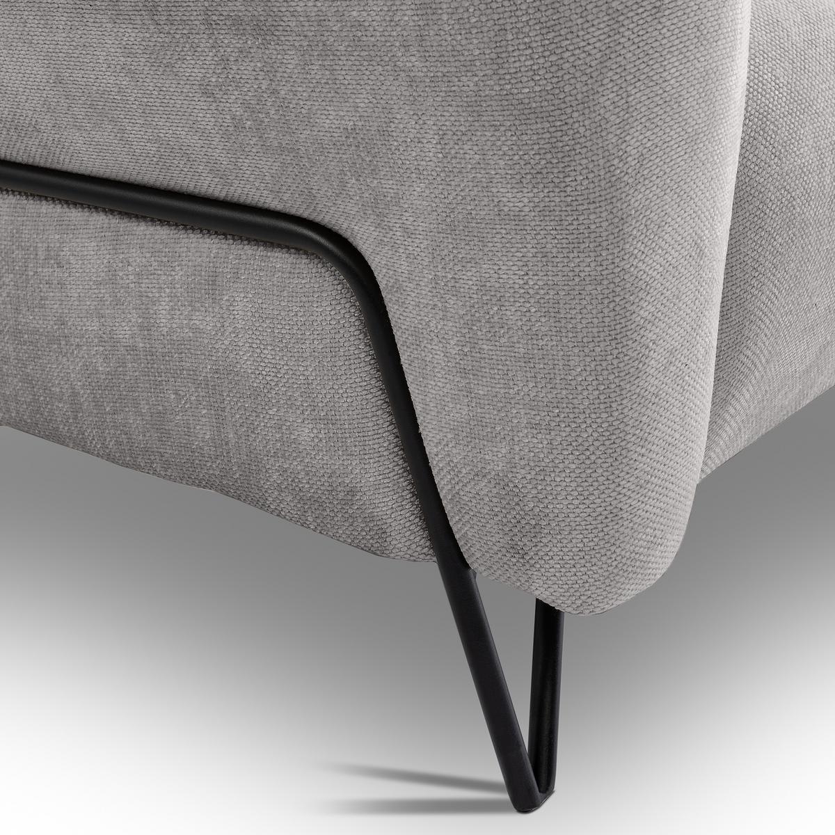 3-SITZER SOFA Volare mit Metallbeinen Hellgrau - Hellgrau/Schwarz, Textil/Metall (220/83/98cm) - Beautysofa
