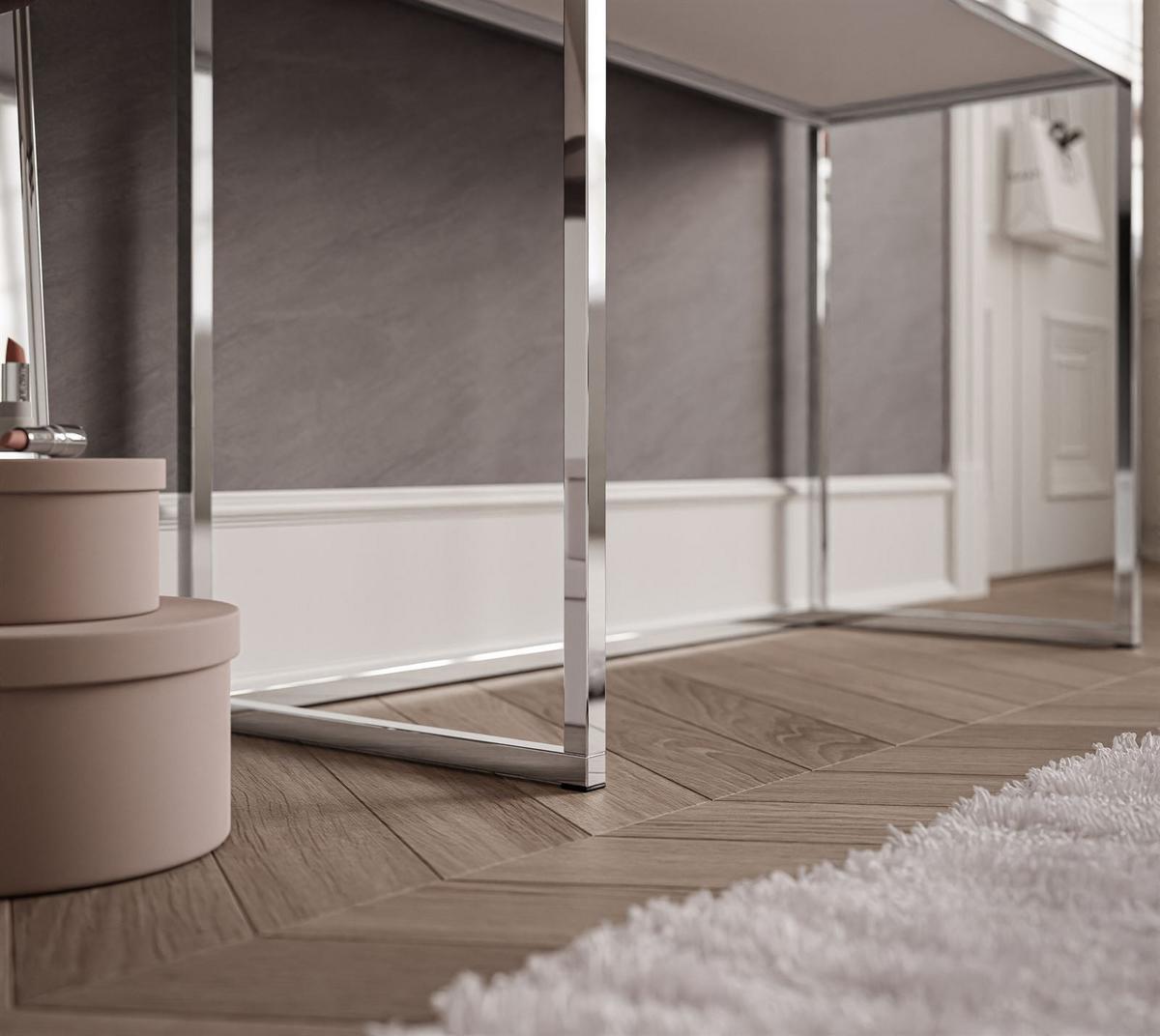 SCHMINKTISCH BLANCO GLAMOUR ELITE mit Spiegel und Beleuchtung Weiß Hochglanz PUSH OPEN - Weiß Hochglanz, Holzwerkstoff (100/146/42cm) - Lookway