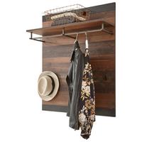 GARDEROBENPANEEL Used Wood, Matera grau 80 cm, Wandgarderobe mit Kleiderstange - Naturfarben/Grau, Holzwerkstoff/Metall (80/100/27cm) - Furn.Design