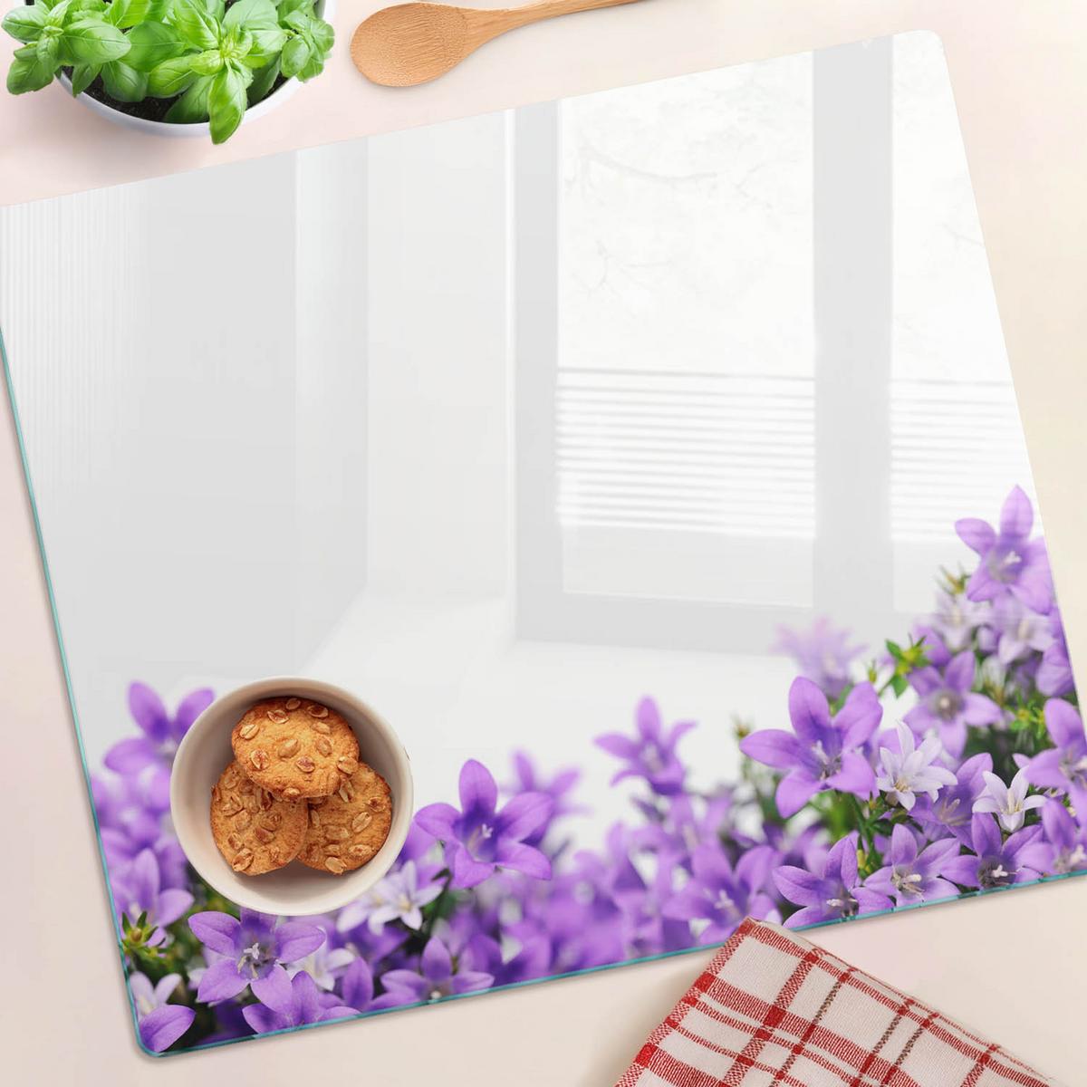 GLASPLATTE 60x52 cm Lila Glocken - Lila, Glas (60/0.4/52cm) - TULUP