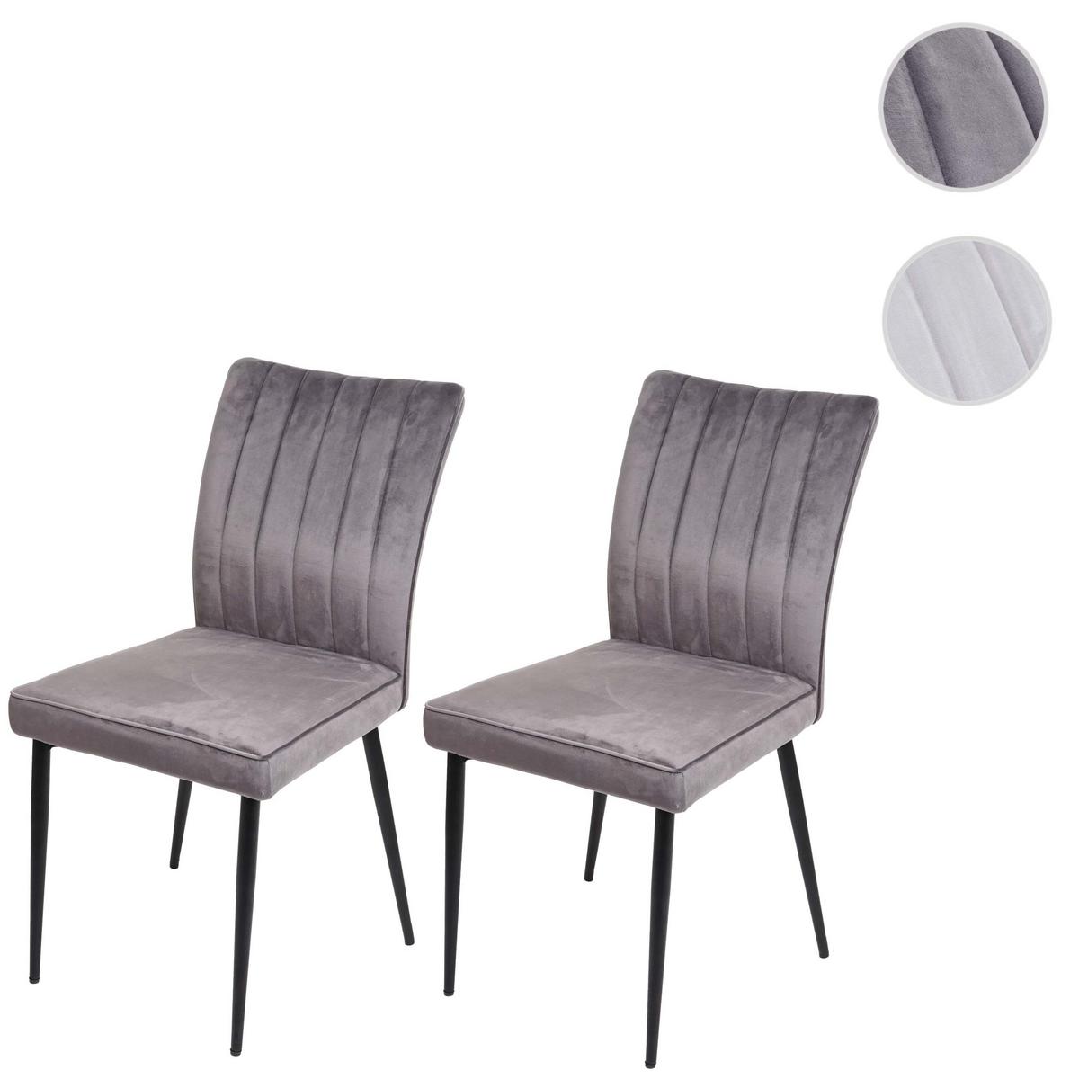 ESSZIMMERSTUHL Grau 2er-Set - Dunkelgrau/Grau, Textil (50/88/64cm) - MCW