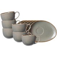 KAFFEETASSEN MIT UNTERTASSEN Taste taupe 200 ml 6er Set - Taupe, Keramik (13.5/8/17cm) - Ritzenhoff Breker